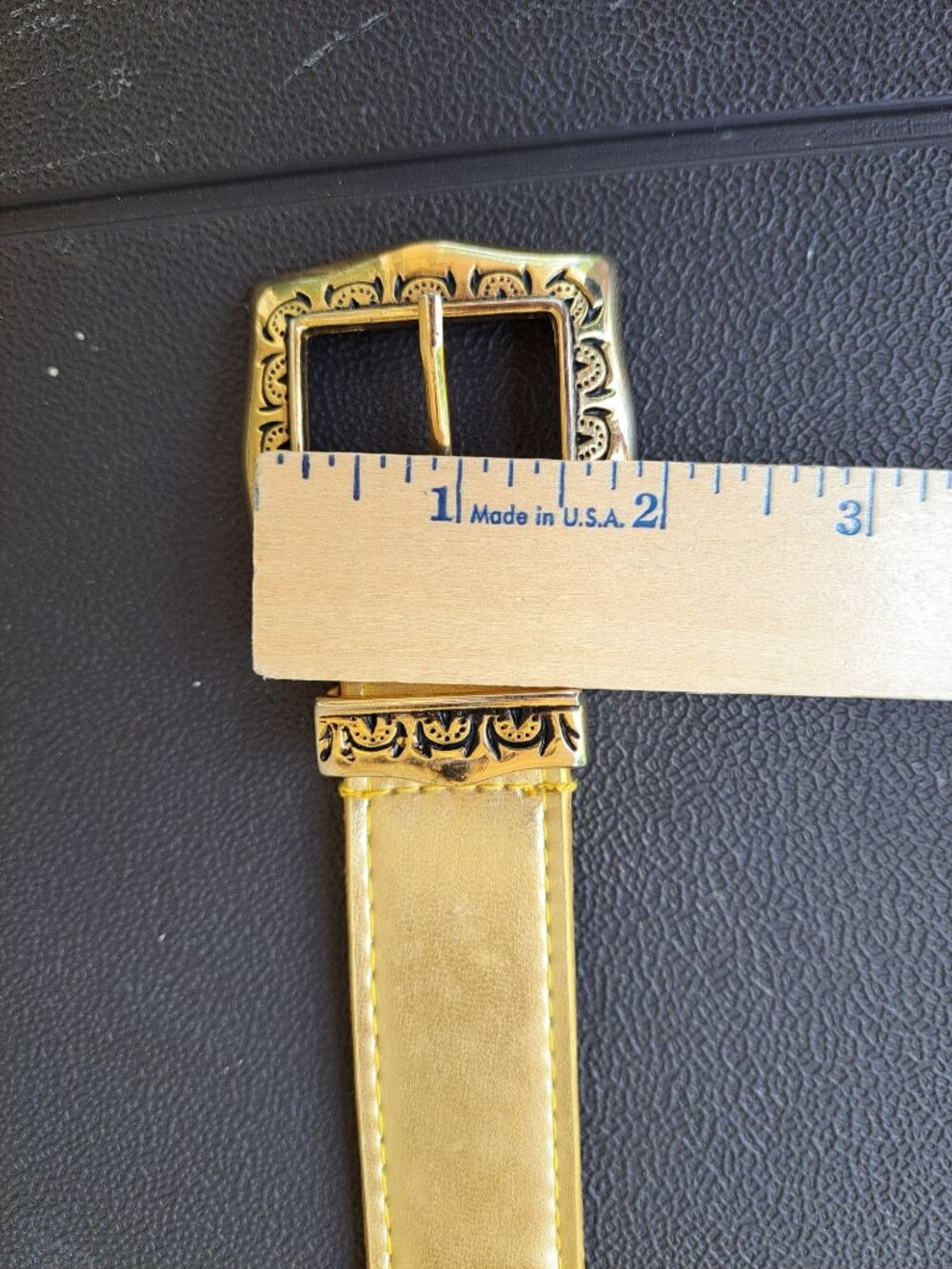 Vtg Captiva Gold PU Leather Medallion Belt Small 80's Gypsy Festival - Picture 8 of 11